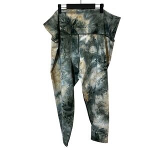 Meta Activewear Women's 3XL Tie Dye Leggings Green White Activewear Stretch
